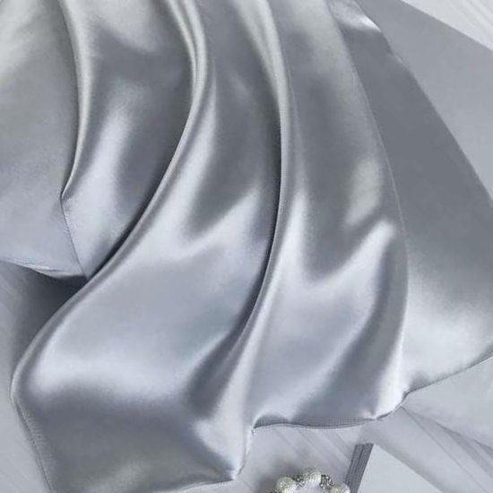 Zijden kussensloop, 100% moerbei zijde, kwaliteit 19 Momme. Kleur zilver/grijs,  maat... | bol.com