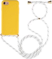 Voor iPhone SE 2020/8/7 TPU anti-val mobiele telefoonhoes met draagkoord (geel)