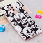 Voor Huawei Mate 10 Pro Noctilucent Red Eye Skull Pattern TPU Soft Back Case Beschermhoes