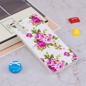 Voor Huawei P20 Noctilucent Rose Flower Pattern TPU Soft Case