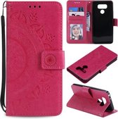 Voor LG G6 Totem Bloem Reliëf Horizontale Flip TPU + PU lederen tas met houder & kaartsleuven & portemonnee (rood)
