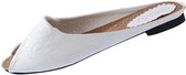 Open teen pantoffels platte comfortabele sandalen, schoenmaat: 40 (wit)