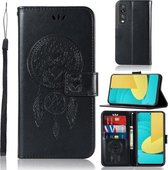 Voor LG Stylo 7 5G Windgong Uil Embossing Patroon Horizontale Flip Leren Case met Houder & Kaartsleuven & Portemonnee (Zwart)