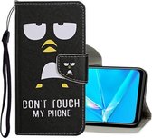 Voor OPPO A5S Gekleurde tekening patroon Horizontale flip lederen tas met houder & kaartsleuven & portemonnee (pinguïn)