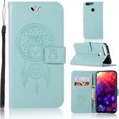 Windgong Uil Embossing Patroon Horizontale Flip Leren Case met Houder & Kaartsleuven & Portemonnee Voor Huawei Honor View 20 (Groen)