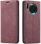 Voor Huawei Mate 30 4G / 5G CaseMe-013 Multifunctionele horizontale flip lederen tas met kaartsleuf & houder & portemonnee (wijnrood)