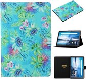 Voor Lenovo Tab M10 TB-X605F / X505 Gekleurde Tekening Patroon Horizontale Flip Lederen Case met Houder & Kaartsleuf (Bloemen)