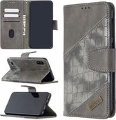 Voor Samsung Galaxy A10 / M10 Bijpassende kleur Krokodiltextuur Horizontale flip PU lederen tas met portemonnee & houder & kaartsleuven (grijs)