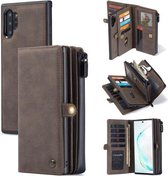 Voor Samsung Galaxy Note10 + CaseMe 018 Afneembare multifunctionele horizontale flip lederen tas, met kaartsleuf & houder & rits portemonnee & fotolijst (bruin)