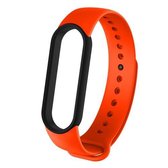 Voor Geschikt voor Xiaomi Mi Band 6 (CA8856) Tweekleurige siliconen vervangende band Horlogeband (oranje + zwart)