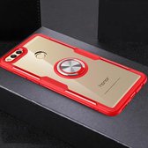 Krasbestendige TPU + acryl ringbeugel beschermhoes voor Huawei Honor 7X (rood)