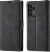 Voor Samsung Galaxy A72 Forwenw F1 Serie Mat Sterk Magnetisme Horizontale Flip Leren Case met Houder & Kaartsleuven & Portemonnee & Fotolijst (Zwart)