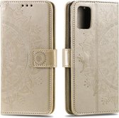 Voor Samsung Galaxy S10 Lite / A91 Totem Bloem Reliëf Horizontale Flip TPU + PU Leren Case met Houder & Kaartsleuven & Portemonnee (Goud)