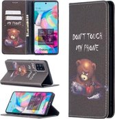 Voor Samsung Galaxy A71 Gekleurde Tekening Patroon Onzichtbare Magnetische Horizontale Flip PU Lederen Case met Houder & Kaartsleuven & Portemonnee (Beer)