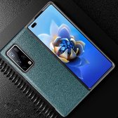 Voor Huawei Mate X2 Litchi Textuur rundleer + TPU schokbestendige achterkant van de behuizing (groen)