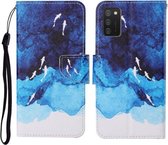 Voor Samsung Galaxy A02s (EU-versie) Gekleurd tekeningpatroon Horizontaal leren flip-hoesje met houder & kaartsleuven & portemonnee & lanyard (aquarelvis)