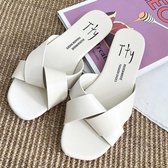 Fashion Casual Outer Wear Waterproof Flat Slipper, Maat: 36 (Beige)