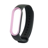 Voor Xiaomi Mi Band 5 Tweekleurige TPE vervangende band horlogeband (zwart + roze)