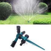 Automatische 360 roterende verstelbare tuin-watersproeiers Gazonirrigatiesysteem met 3-armige sproeiers en spijkervoet