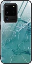 Voor Samsung Galaxy S20 Ultra Marble Pattern Glass beschermhoes (DL04)