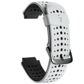 Voor Garmin Forerunner 220 tweekleurige siliconen vervangende band horlogeband (wit zwart)