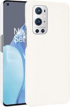 Voor OnePlus 9 Pro schokbestendig krokodiltextuur pc + PU-hoesje (wit)