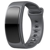 Siliconen polsband horlogeband voor Samsung Gear Fit2 SM-R360, polsbandmaat: 126-175 mm (grijs)