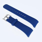 Effen kleur lederen polsband horlogeband voor Galaxy Gear Fit2 R360 (donkerblauw)
