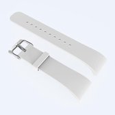 Effen kleur lederen polsband horlogeband voor Galaxy Gear Fit2 R360 (wit)