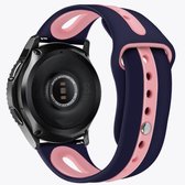 Voor Samsung Galaxy horloge 46 mm tweekleurige siliconen open band, stijl: type B (blauw roze)