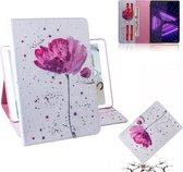 Voor Lenovo Tab M10 FHD Plus TB-X606 Gekleurde Tekening Horizontale Flip Lederen Case met Houder & Kaartsleuven & Portemonnee (Paarse Orchidee)