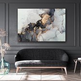 KEK Original - Marble Black, Silver & Gold - wanddecoratie - 75 x 50 cm - muurdecoratie - Plexiglas 5mm - Acrylglas - Schilderij