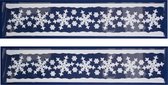 2x stuks velletjes kerst   raamstickers sneeuwvlokken 58,5 cm - Raamversiering/raamdecoratie stickers kerstversiering