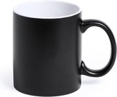 12x pcs Gobelet/tasse noir/blanc 350 ml - Céramique - Tasses/tasses noires pour le petit déjeuner et le déjeuner