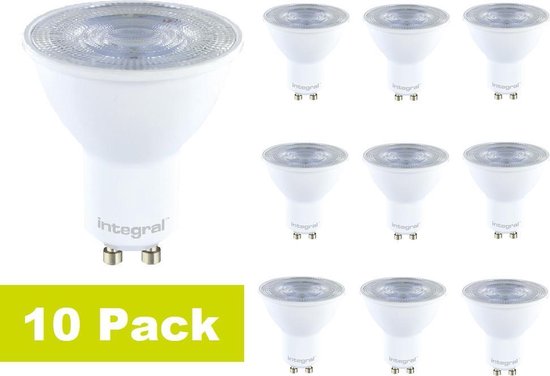 10 pack - Integral LED - GU10 LED spot - 3,6 watt - 6500K daglicht wit - 390 lumen - niet dimbaar
