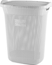 PrimeHome wasmand met deksel – wassorteerder - wasbox - wasmanden met deksel - 65 liter – kunststof - wit