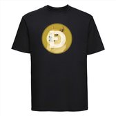 Dogecoin T-shirt zwart | Crypto | Grappig cadeau shirt | Cryptocurrency | Bitcoin | Reddit | Doge Dog meme | Elon Musk | To the moon | Maat M