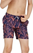 Shiwi Scratched Leaves Zwemshort  Zwembroek - Jongens - navy/oranje