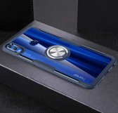 Krasbestendige TPU + acryl ringbeugel beschermhoes voor Huawei Honor 8X (marineblauw)