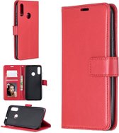 Voor Moto E6 Plus Crazy Horse Texture Horizontale Flip Leren Case met Houder & Kaartsleuven & Portemonnee & Fotolijst (Rood)