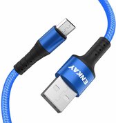 ENKAY ENK-CB302 Nylon weven USB naar micro USB data-overdracht oplaadkabel (blauw)