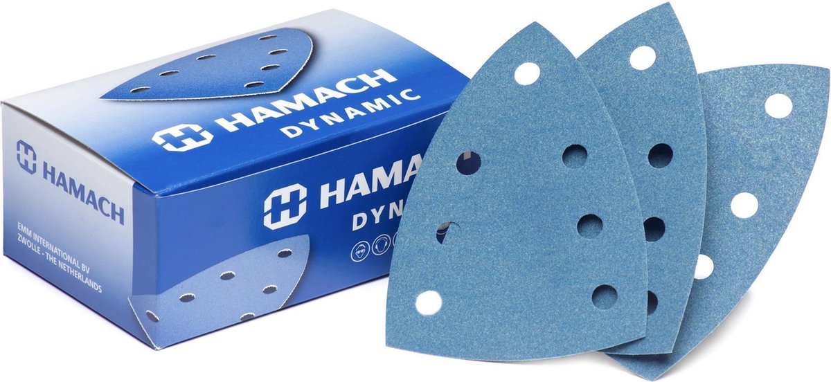 Hamach Dynamic velcro Delta schuurpapier met 7 stofafzuiggaten P240 - 50 stuks