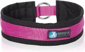 Annyx honden halsband zwart-fuchsia maat XXXS ( 1 )verstelbaar safety geschikt voor halsomvang vanaf 22 tot 28cm = 2.5 cm breed