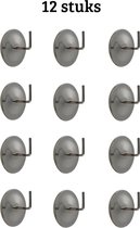 12x Ophanghaakjes zelfklevend nikkel - Plakhaakjes voor keuken en badkamer - Plakhaak handdoeken - Plakhaken gang - Ophanghaken muur