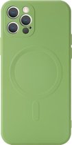 Yonovo®  MagSafe case voor iPhone 12 MINI Licht Groen - Hoesje Siliconenhoesje compatible - Transparant - voor Mobiele Wallet Kaarthouder Autohouder - Voor Apple MagSafe accessoire