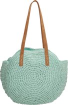 PE-Florence Natural Life Rieten Ronde Shopper - Mint