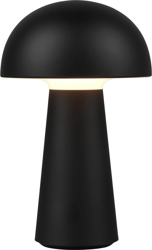LED Tafellamp - Torna Lenio - 2W - Warm Wit 3000K - USB Oplaadbaar - Rond - Mat Zwart - Kunststof