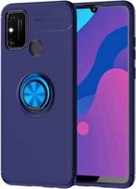 Voor OPPO Realme 7i metalen ringhouder 360 graden roterende TPU-hoes (blauw + blauw)