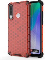 Voor Huawei Y6P schokbestendige honingraat pc + TPU-hoes (rood)