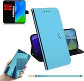 Voor Huawei P Smart 2020 Lmitated Spiegeloppervlak Horizontale Flip Leren Case met Houder & Kaartsleuven & Portemonnee & Lanyard (Blauw)